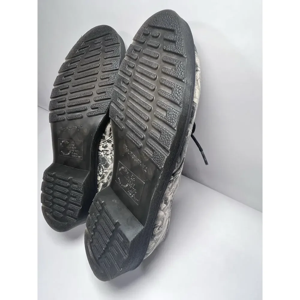 Dr Martens Lester Wild Rose Skull Canvas Oxford Shoes Men 7 Women 8 EU 39